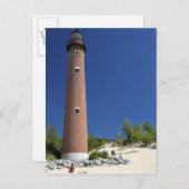 ミシガン湖の小さなサーブル岬灯台 ポストカード (正面/裏面)