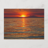 ミシガン湖の日没の郵便はがき ポストカード (正面)