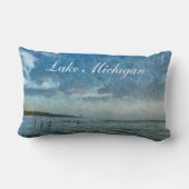 ミシガン湖の水浴者の装飾用クッション ランバークッション (裏面)