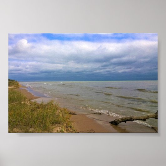 ミシガン湖の海岸、シーボイガン、WI ポスター (正面)