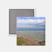 ミシガン湖の海岸、シーボイガン、WI マグネット (正面/裏面)