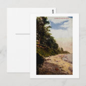 ミシガン湖の湖岸 ヴィンテージ ポストカード (正面/裏面)