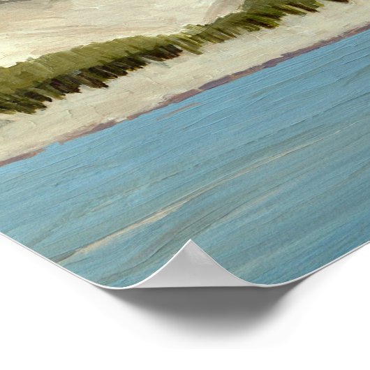 ミシガン湖の砂丘とビーチ草 ポスター (角)