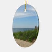 ミシガン湖の私用ビーチ セラミックオーナメント (左)