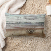 ミシガン湖の装飾用クッション上の美しい日の出 ランバークッション (ブランケット)