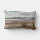 ミシガン湖の装飾用クッション上の美しい日の出 ランバークッション (裏面)