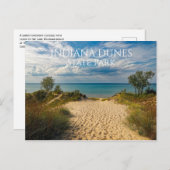 ミシガン湖へのサンディパスビーチ,インディアナ・デュネス ポストカード (正面/裏面)