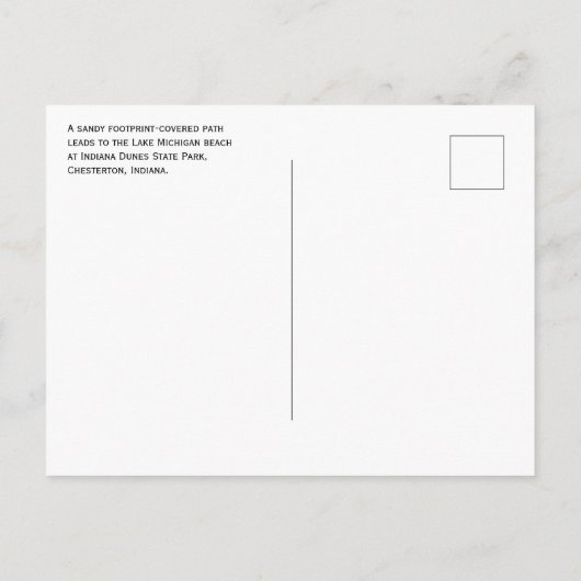 ミシガン湖へのサンディパスビーチ,インディアナ・デュネス ポストカード (裏面)
