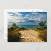 ミシガン湖インディアナ・デュネスのラベル ポストカード (正面/裏面)