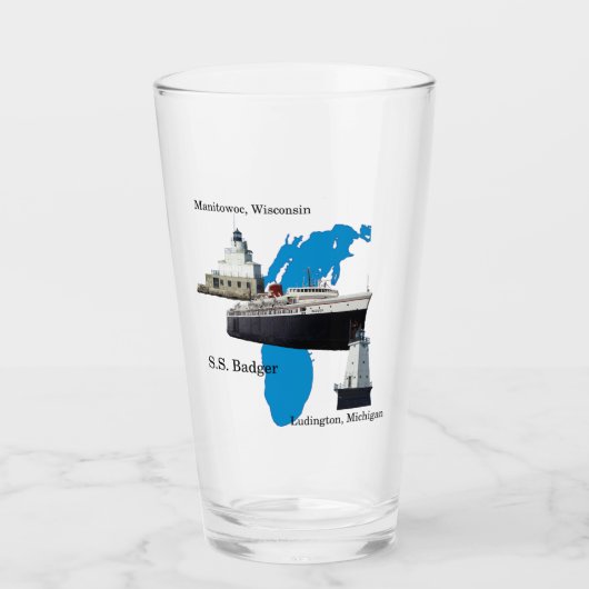 ミシガン湖ガラス タンブラーグラス (正面)