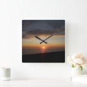 ミシガン湖サンセットアクリル壁時計 スクエア壁時計 (ホーム)