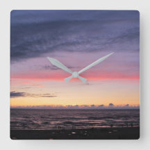 ミシガン湖サンセットアクリル壁時計