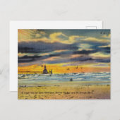 ミシガン湖ビーチデイヴィンテージ ポストカード (正面/裏面)