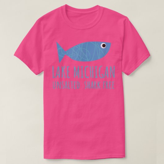 ミシガン湖無塩サメ素晴らしフリー湖魚 Tシャツ (デザイン正面)
