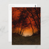 ミシガン湖砂丘の上の日没 ポストカード (正面/裏面)