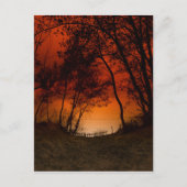 ミシガン湖砂丘の上の日没 ポストカード (正面)