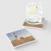 ミシガン湖3のビッグセーブルポイントライトハウス ストーンコースター (横)