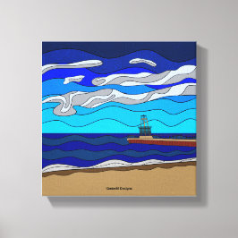 ミシガン湖 - キャンバスプリント (10"x10")
