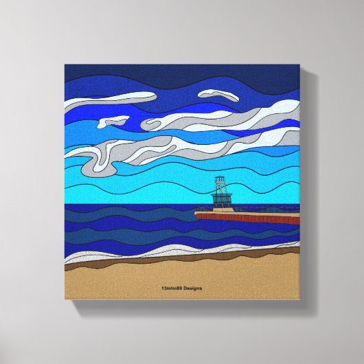 ミシガン湖 - キャンバスプリント (10"x10") (正面)