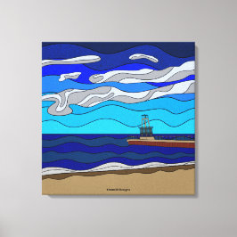 ミシガン湖 - キャンバスプリント (24"x24")