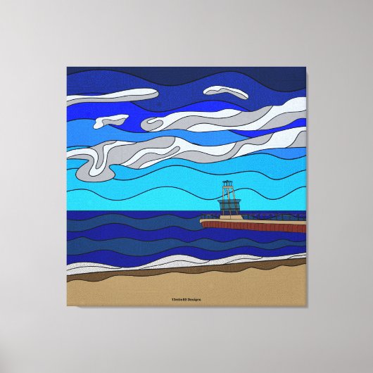 ミシガン湖 - キャンバスプリント (40"x40") (正面)