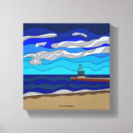 ミシガン湖 - キャンバスプリント (8"x8")