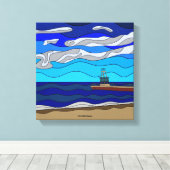 ミシガン湖 – キャンバス印刷(12"x12") キャンバスプリント (インサイチュ (ウッドフロア))