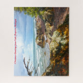 ミシガン湖。クリスマスの挨拶 ジグソーパズル (縦)