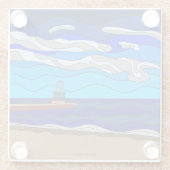 ミシガン湖 – グラスコースター ガラスコースター (裏面)