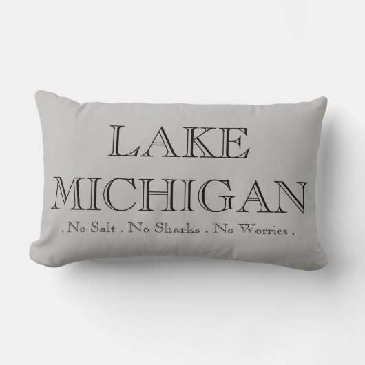 ミシガン湖、サメ、塩、心配なし ランバークッション (正面)