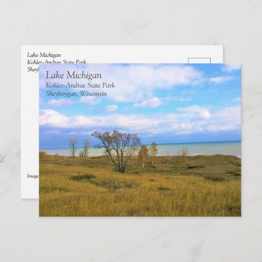 ミシガン湖、シボイガン、ウィスコンシン葉書 ポストカード (正面/裏面)