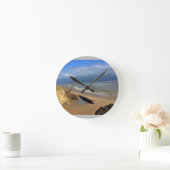 ミシガン湖、シボイガン、ウィスコンシン ラウンド壁時計 (ホーム)