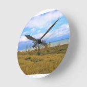 ミシガン湖、シボイガン、ウィスコンシン ラウンド壁時計 (傾斜)