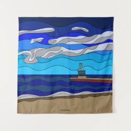ミシガン湖 - タペストリー (144cm x 144cm)