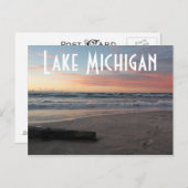 ミシガン湖 パステルサンセット ポストカード (正面/裏面)