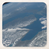 ミシガン湖、ヒューロン湖、ミシガン州。 スクエアペーパーコースター (正面)