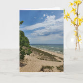 ミシガン湖、ムスケゴンのカード カード (黄色い花)