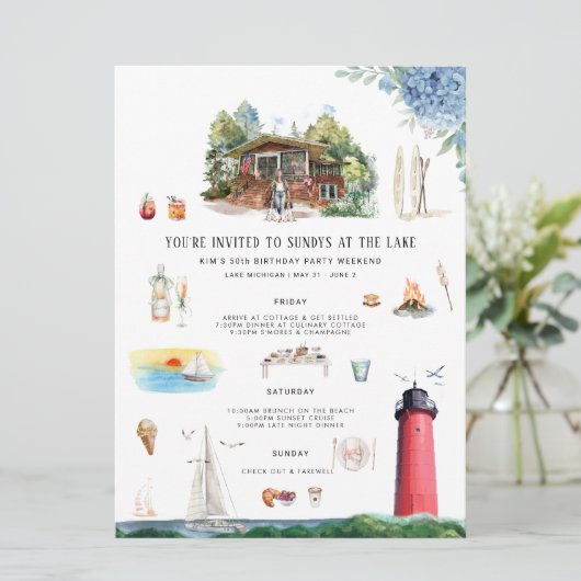ミシガン湖 |誕生日週末 招待状 (スタンド正面)
