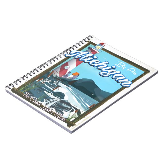 ミシガン灯台トラベルポスター!. ノートブック (左側)