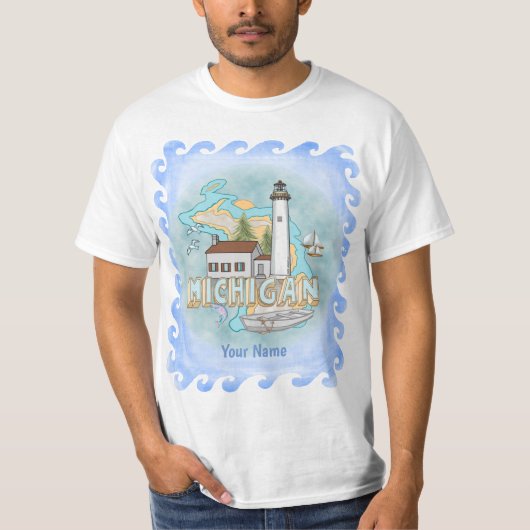 ミシガン灯台Tシャツ Tシャツ (正面)