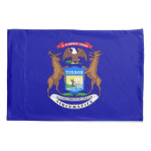 ミシガン独身の州の愛国的なピローケース国旗 枕カバー (裏面)