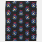 ミシガン素晴らし湖州旗 フリースブランケット (正面)