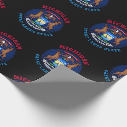 ミシガン素晴らし湖州旗 ラッピングペーパー (角)