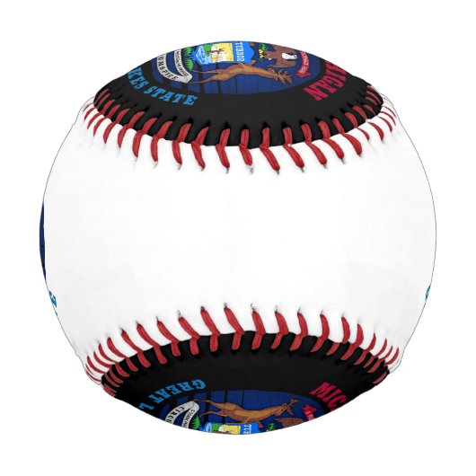 ミシガン素晴らし湖州旗 野球ボール (裏面)