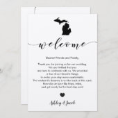 ミシガン結婚州のウェルカムレター&旅程カード プログラム (正面/裏面)