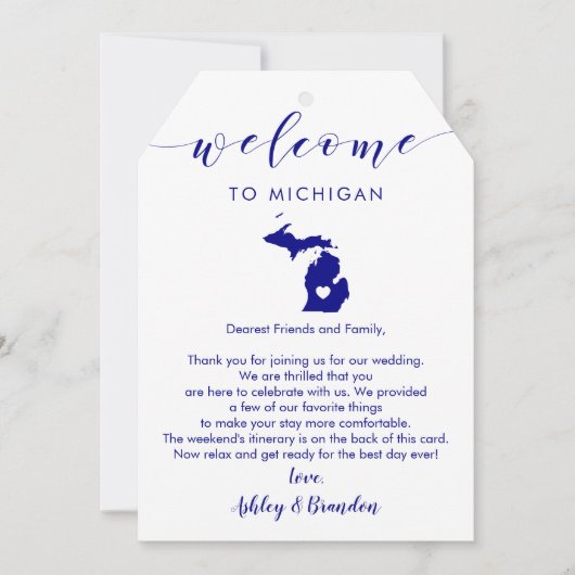ミシガン結婚州ウェルカムラベルレター海軍 (正面)