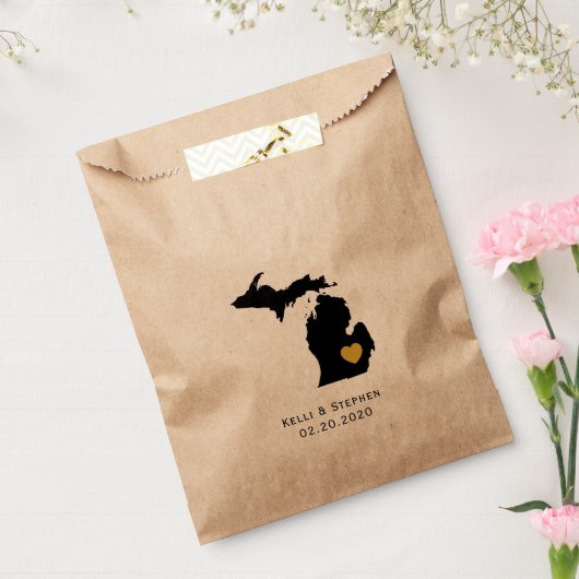 ミシガン結婚式の引き出物トリートサックス、抱き枕 フェイバーバッグ (封をした状態)