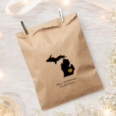 ミシガン結婚式の引き出物トリートサックス、抱き枕 フェイバーバッグ (クリップ留めされた状態)