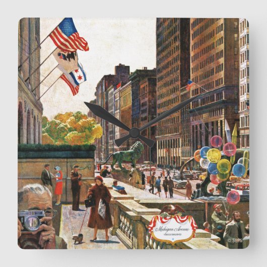 ミシガン通り、シカゴ、バイジョン・ファルター スクエア壁時計 (正面)