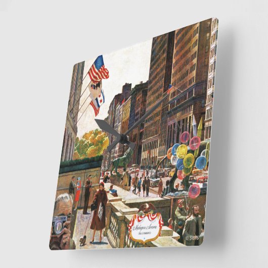 ミシガン通り、シカゴ、バイジョン・ファルター スクエア壁時計 (傾斜)